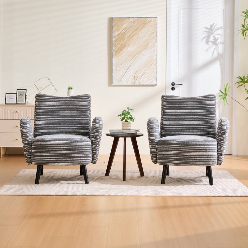 Modern style armchair with sanded fabric