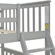 preview thumbnail 10 of 12, Gray Twin over Full Wood Bunk Bed with Storage Drawers, Ladder and Safety Guard Rails