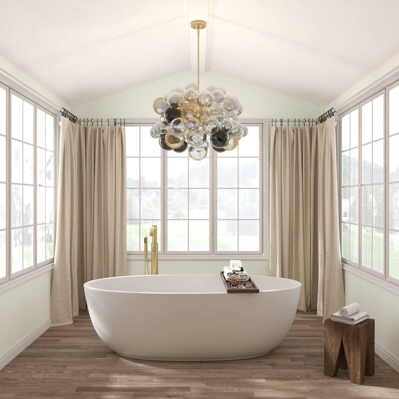 Acroma 8 - Light Modern Glass Bubble Chandelier Flush Mount Ceiling Light