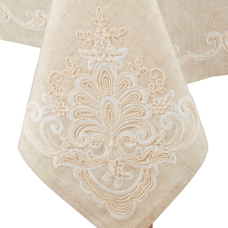 Elegant Tablecloth With Embroidered Design
