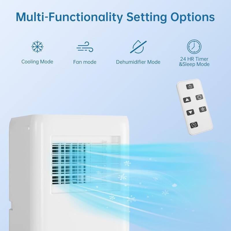 10000 BTU Portable Air Conditioners With Remote Control, 3-In-1 Free Standing Cooling AC Unit With Fan & Dehumidifier