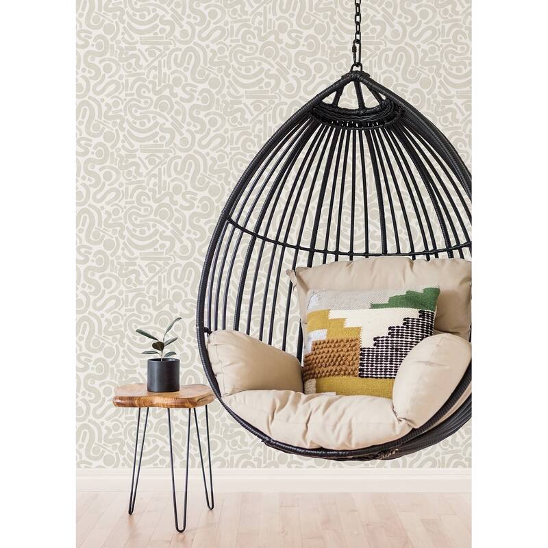 NuWallpaper Taupe Edie Geometric Peel & Stick Wallpaper