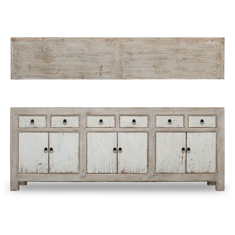 Artissance 91" Amalfi Two Tones Buffet 6 Draw 6 Dr, Antique Off White