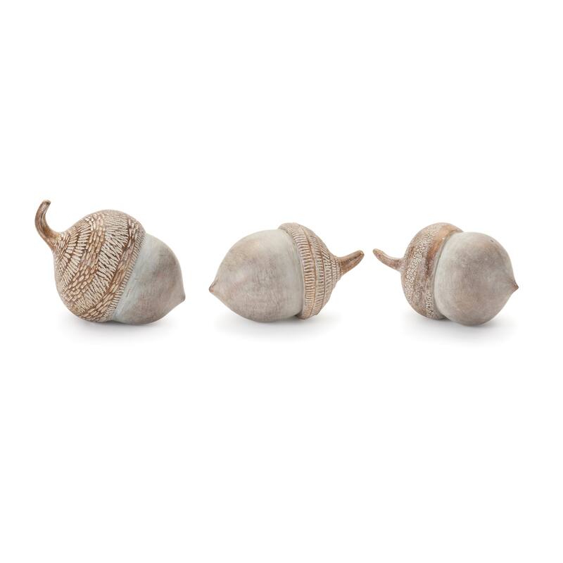 Etched Acorn Harvest Fall Decoration - 4.25" - Set of 6