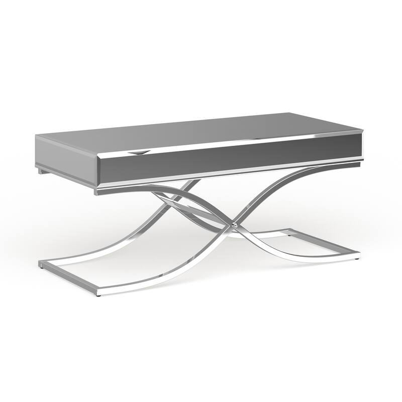 SEI Furniture Olivia Chrome Mirrored Coffee Table