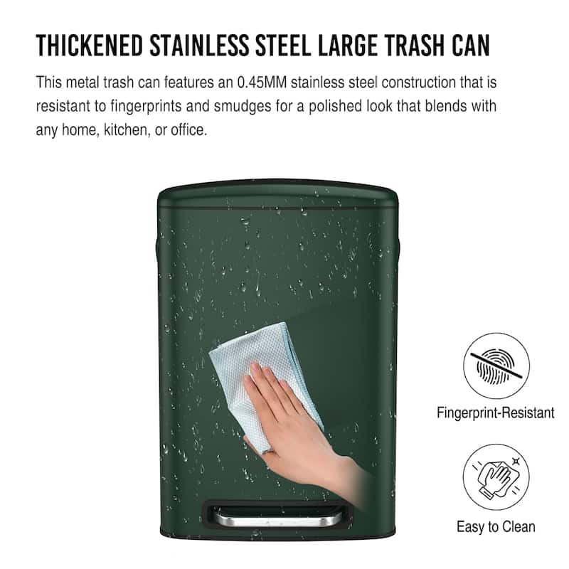 13 Gallon 50L Foot Pedal Operated Soft Close Trash Can Bustbin