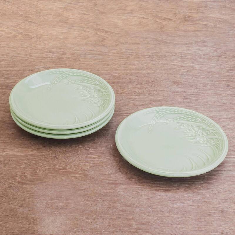 Handmade Celadon ceramic dessert plates (Thailand) Bed Bath & Beyond