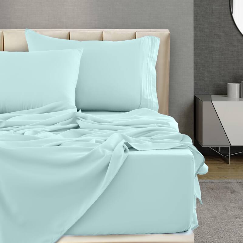 6 Piece Bed Sheet Set Deep Pocket Ultra Soft Microfiber Bedding Sheets