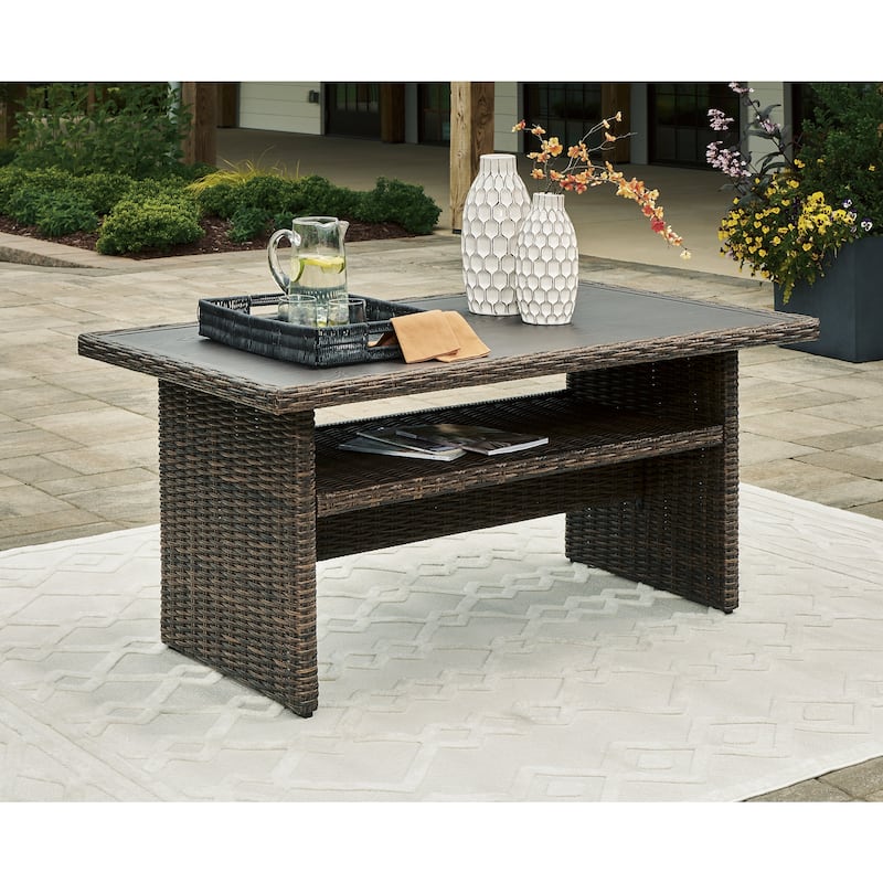 Signature Design by Ashley Brook Ranch Brown Outdoor Multi-use Table - 59" W x 35.5" D x 27.38" H