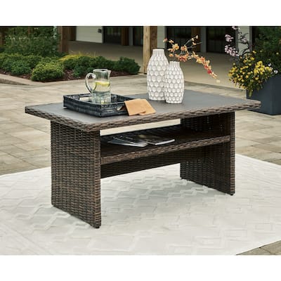 Signature Design by Ashley Brook Ranch Brown Outdoor Multi-use Table - 59" W x 35.5" D x 27.38" H