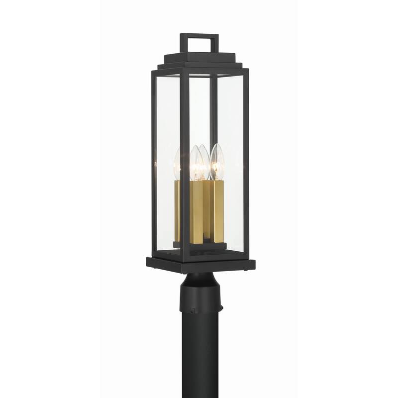 Aspen 4 Light Matte Black Outdoor Post - 6.5"W x 22"H x 6.5"D