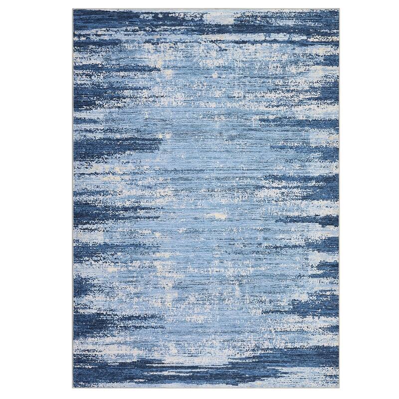 Washable Area Rugs for Living Room Modern Abstract Rug Non Slip Non Shedding Stain Resistant Carpet