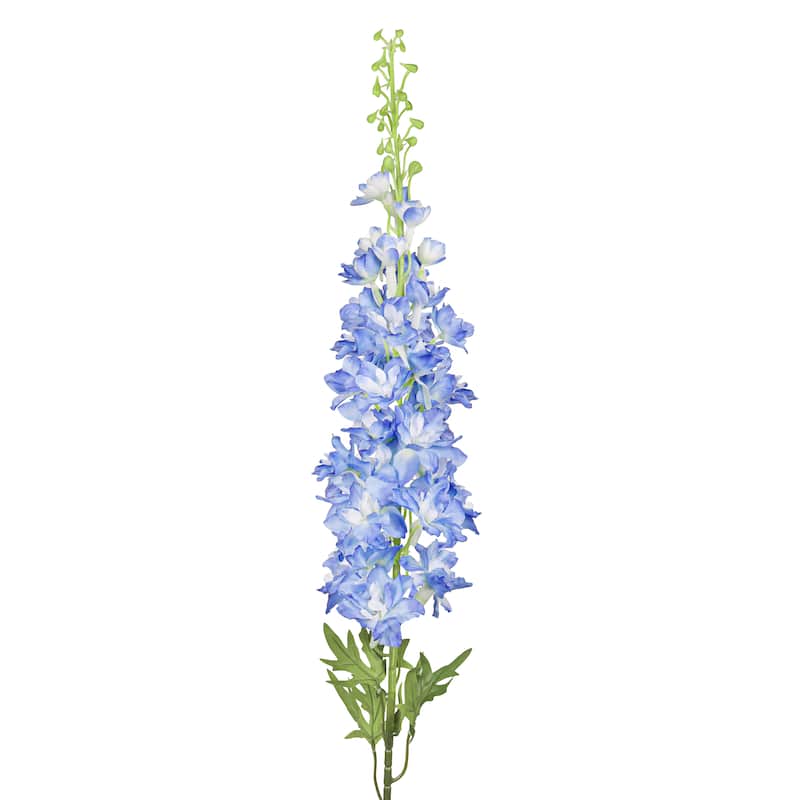 Set of 3 Blue Artificial Delphinium Flower Stem Spray 49in - 49" L x 5" W x 5" DP