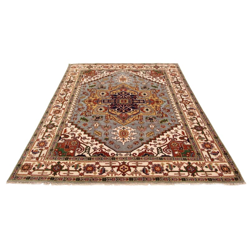 ECARPETGALLERY Hand-knotted Serapi Heritage Grey Wool Rug - 8'11 x 11'10