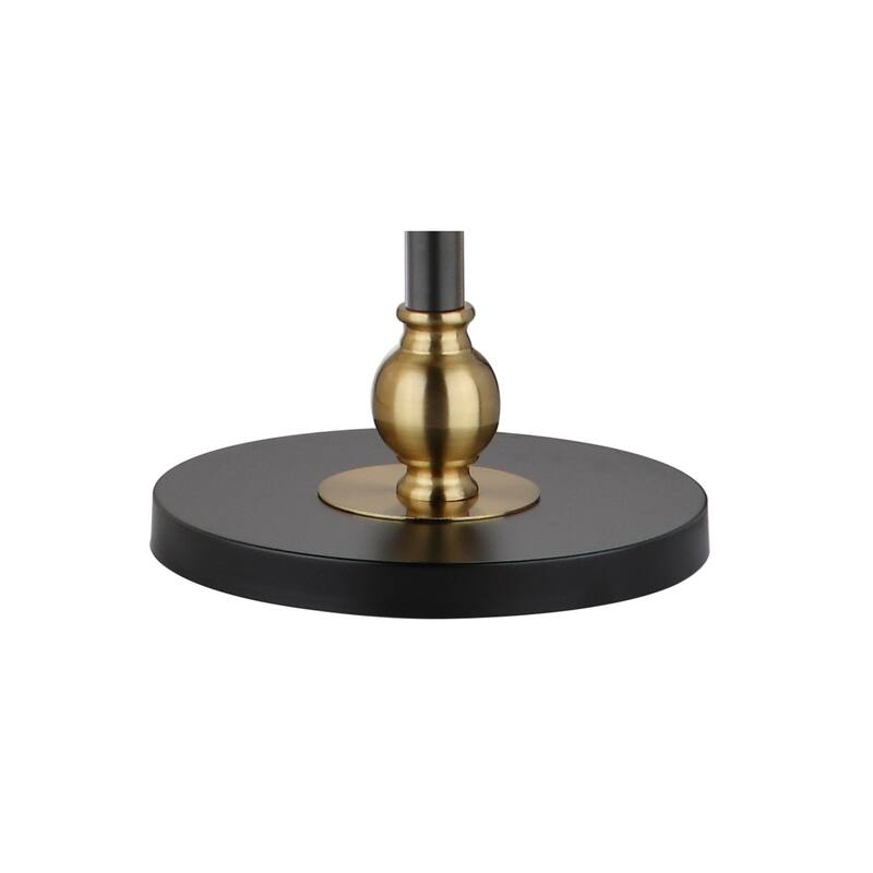 Lee 61" Metal LED End Table Floor Lamp, Black/Brass by JONATHAN Y - 61" H x 16" W x 16" D
