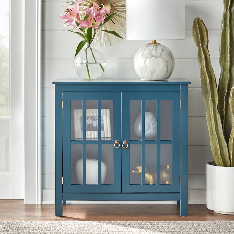 Simple Living Portland 2-Door Glass Cabinet