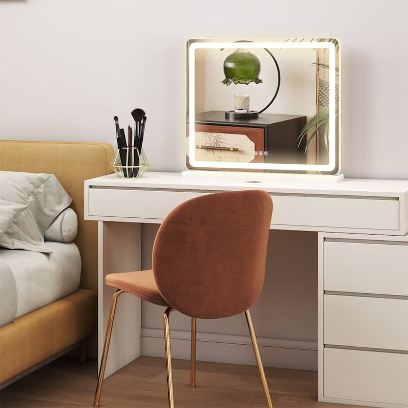 Lighted Makeup Mirror, Hollywood Vanity Mirror with Led Lights, Three Color Lighting Modes, Smart Touch Control Mirrors
