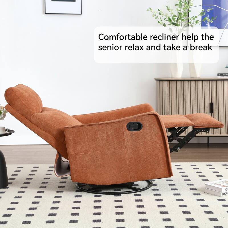 Heat Massage Manual Recliner Chair with Rocker and Swivel