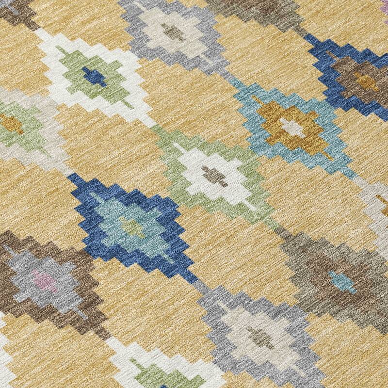 Machine Washable Indoor/ Outdoor Global Ahmet Chantille Rug