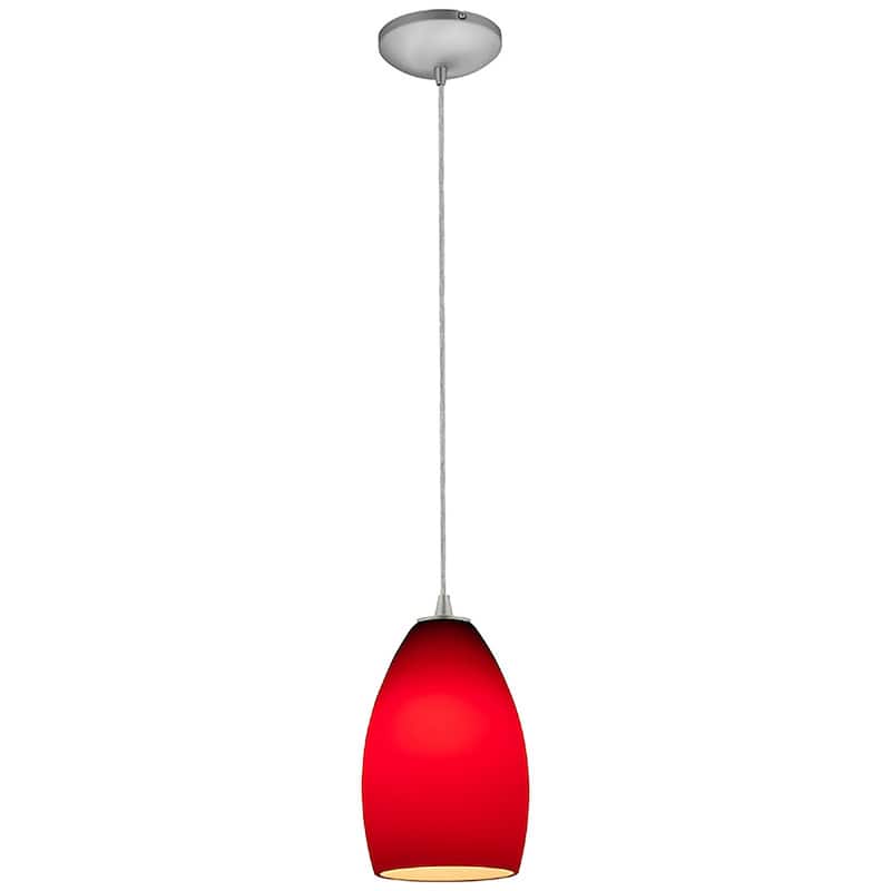 Access Lighting Champagne 1 Light LED Pendant - 5" Wide with Red Glass