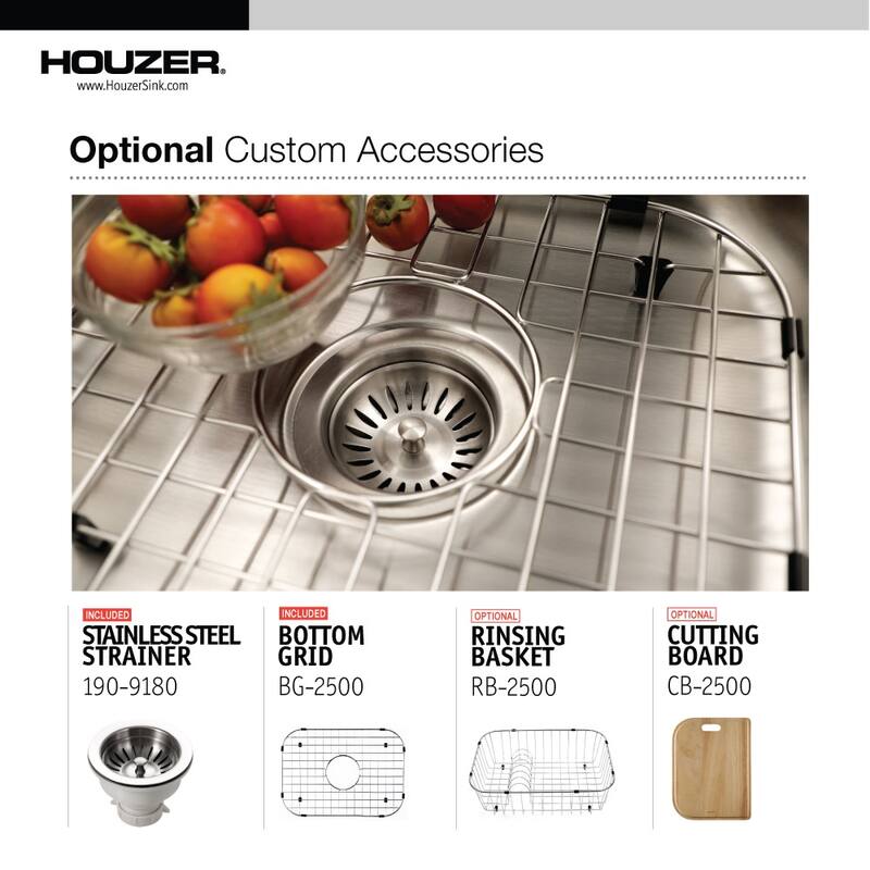 Houzer MS-2309-C Medallion Classic 23-3/16" Undermount Single Basin