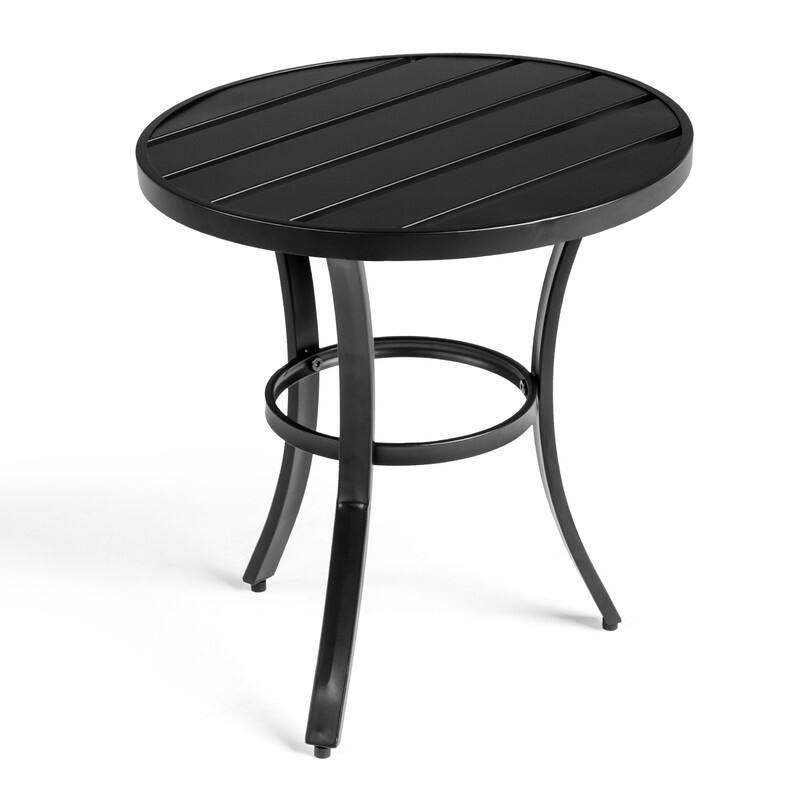 Metal Outdoor Round Side Table, Patio Coffee Bistro Table for Indoor Outdoor