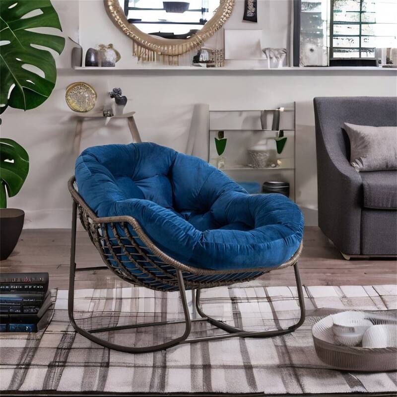 Outdoor Rocking Chair with Padded Cushion
