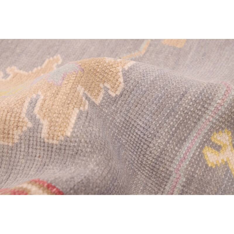 ECARPETGALLERY Hand-knotted Modern Oushak Grey Wool Rug - 7'9 x 10'1