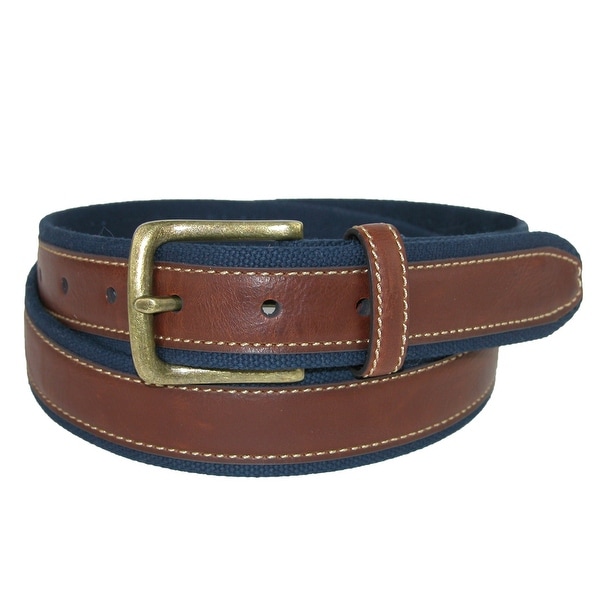 Shop Aquarius Men&#39;s Canvas and Leather Belt - Free Shipping On Orders Over $45 - Overstock ...
