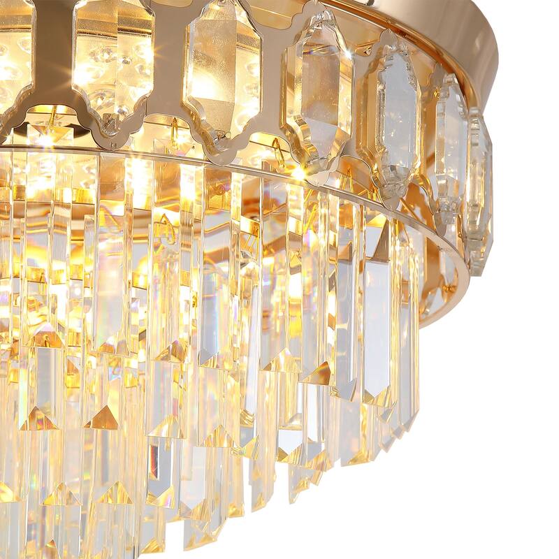 48" Crystal Fandelier Ceiling Fan with Light and Retractable Blades LED Dimmable for Bedroom Living Room - 48 Inches