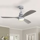 preview thumbnail 4 of 97, Sofucor 48/52 Inch Wood Ceiling Fan with Light and Remote/Smart App Voice Control, Dimmable Lights Included 52-Remote Control - Silver with Gray Solid wood Blades