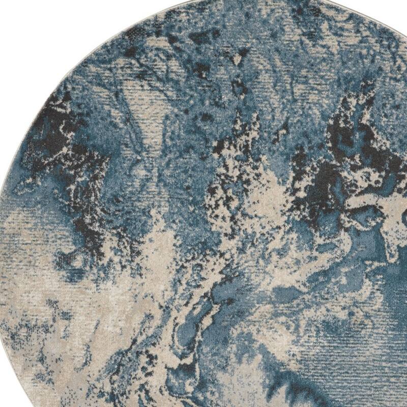 Power Loomed Geometric Abstract Modern Stain Resistant Area Rug - 46' X '46' X '0.5