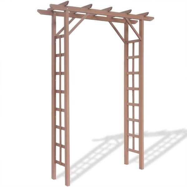 vidaXL Garden Rose Arch w/ Flat Top WPC Brown Outdoor Arbor Pergola Entryway