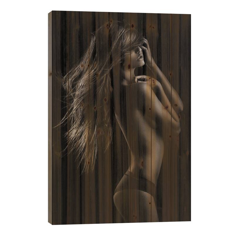 Sensual Beauty Print On Wood by Martin Krystynek - Multi-Color - 40x26x1.5