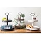 preview thumbnail 5 of 27, Distressed Wood 2-Tier Tray with Metal Handle