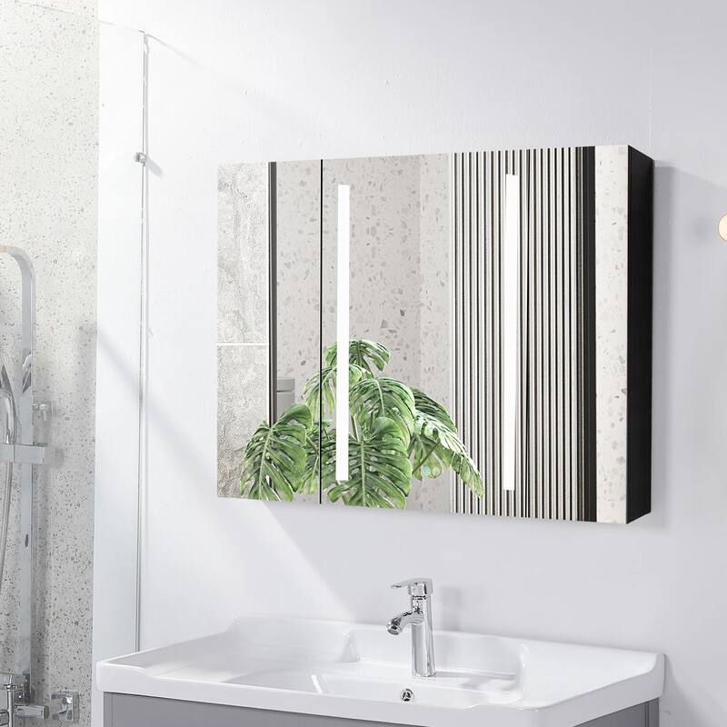 40" x 30" LED Modern Medicine Cabinet with Mirror and Defogger