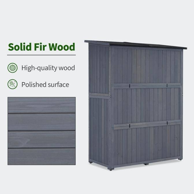 MCombo Outdoor Storage Cabinet Shed, Shuttered Doors with Lock, Wooden 0709 / 0808 / 1900