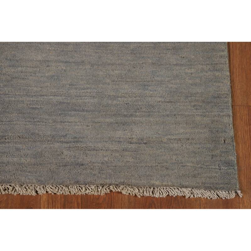 Gray Contemporary Gabbeh Oriental Foyer Rug Hand-Knotted Wool Carpet - 3'2"x 4'9"