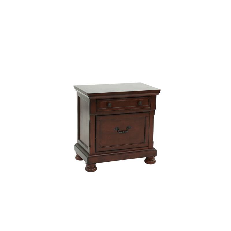 Antique Cherry Wood Nightstand with Classic Design