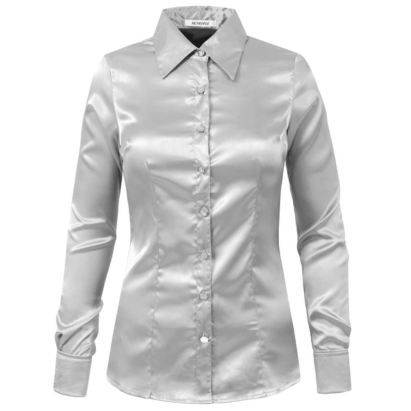 black satin button up shirt