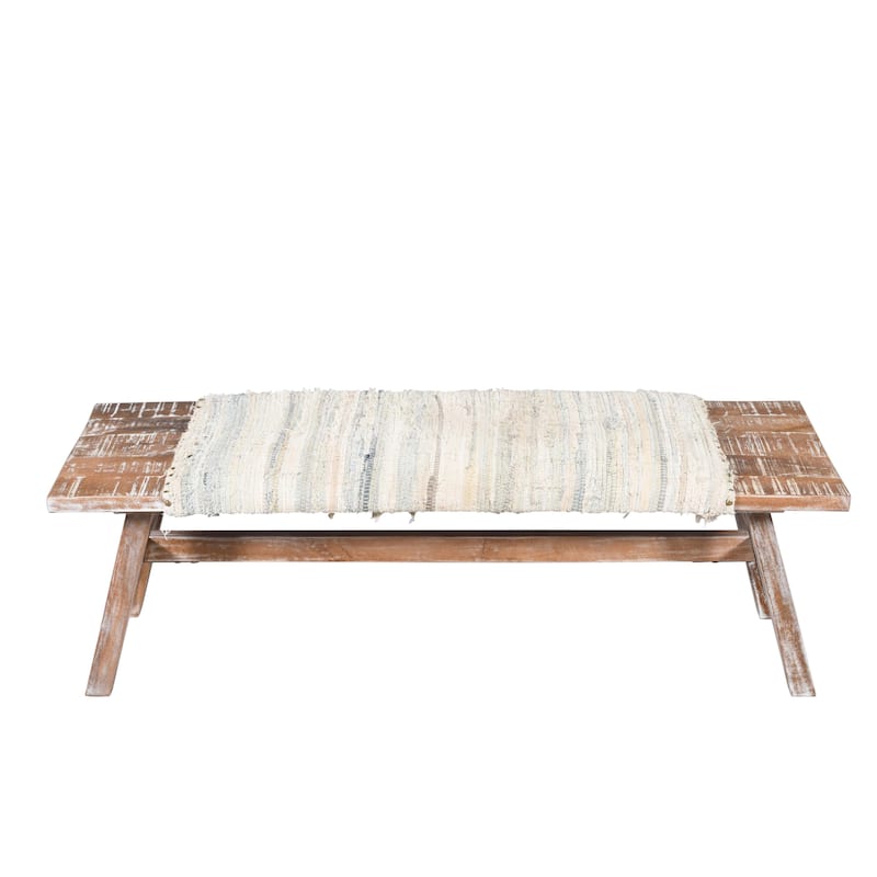 Sevita Brown/Multi Striped Accent Bench - 50" L x 16.5" W x 18" H