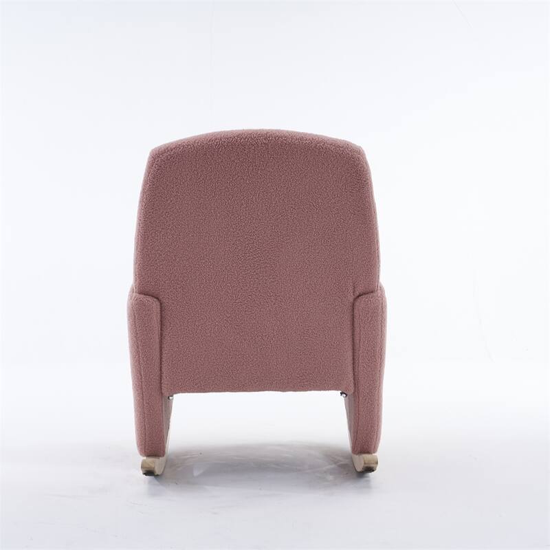 Teddy Fabric Rocking Chair With Adjustable Footrest