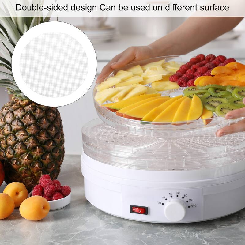 10 Pcs Reusable Round Non-Stick Steamer Liners Mesh Mat Pad, White