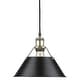 preview thumbnail 1 of 9, Golden Lighting Orwell Single Light 10" Wide Pendant in Aged Brass Aged Brass with Black Shades