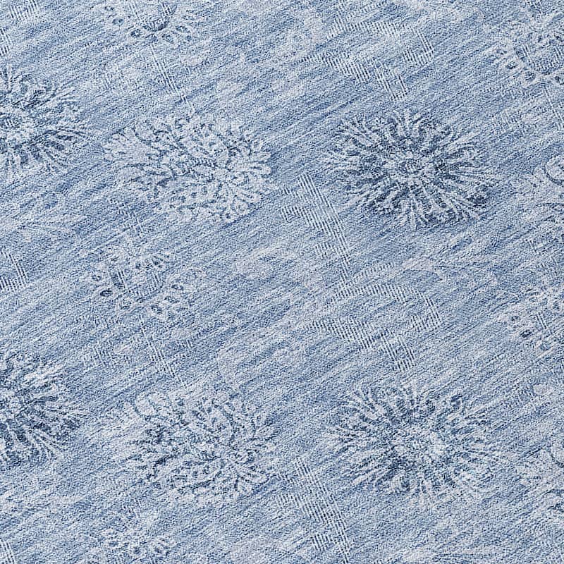 Machine Washable Indoor/ Outdoor Chantille Floral Burst Rug