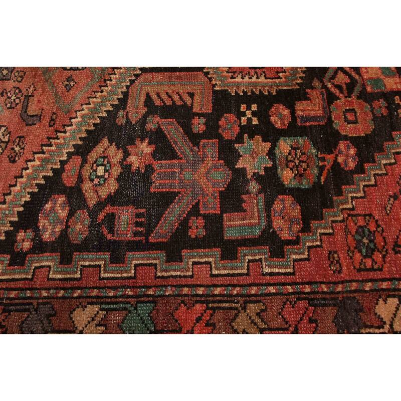 ECARPETGALLERY Hand-knotted Andelz Black, Red Wool Rug - 4'4 x 8'4