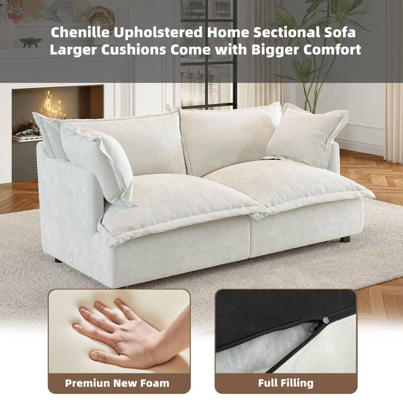 Cloud Chenille Upholstered Modular Sectional Sofa