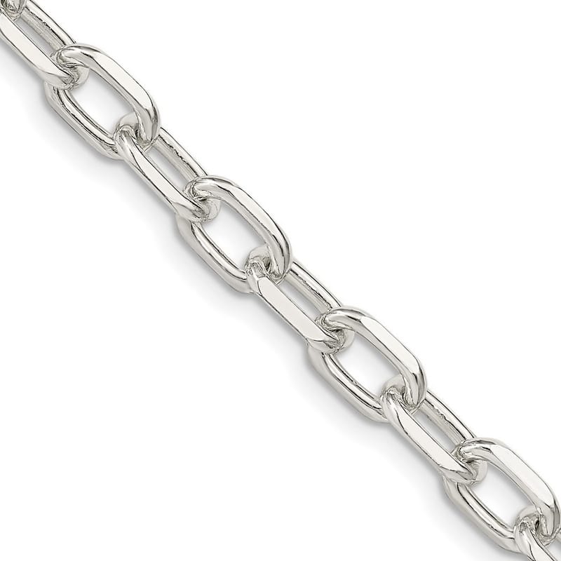 Curata 925 Sterling Silver Polished 6.5mm Unisex Open Cable Chain Necklace (Lobster)