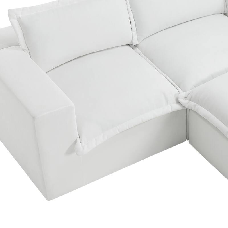 Chenille L-Shaped Modular Sectional Sofa Comfy Cloud Couch For Living Room