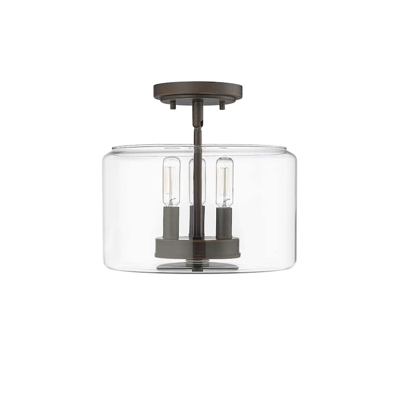 Millennium Lighting Asheville 3 Light Semi-Flush Ceiling Mount Fixture - Rubbed Bronze